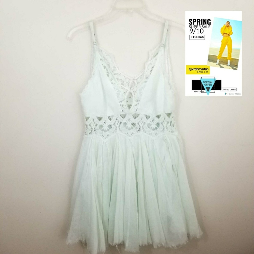 FREE PEOPLE ONE Crochet Boho Festival Dress/Tunic